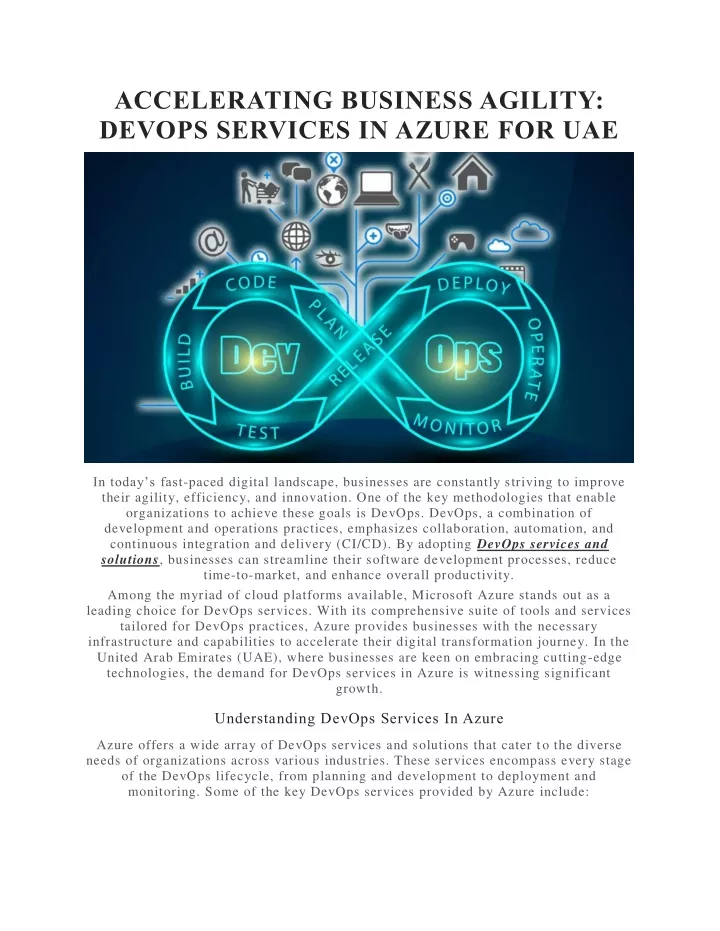 accelerating business agility devops services