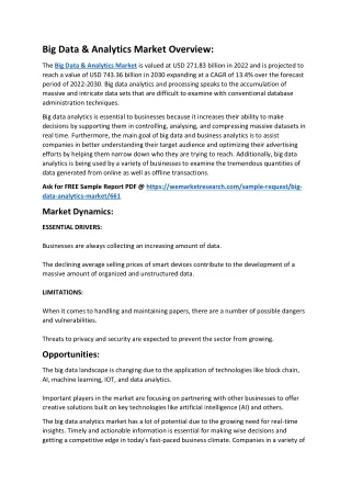 big data analytics market overview