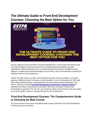the ultimate guide to front end development