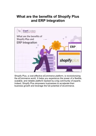 The Advantages of Shopify Plus and ERP Integration