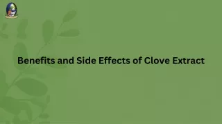Benefits and Side Effects of Clove Extract