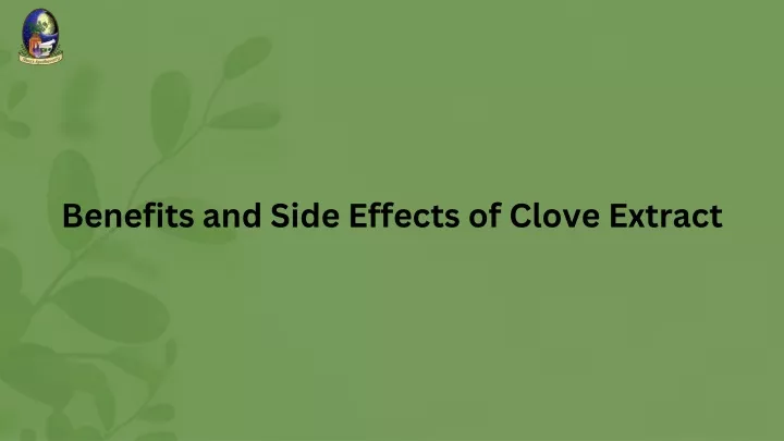 benefits and side effects of clove extract