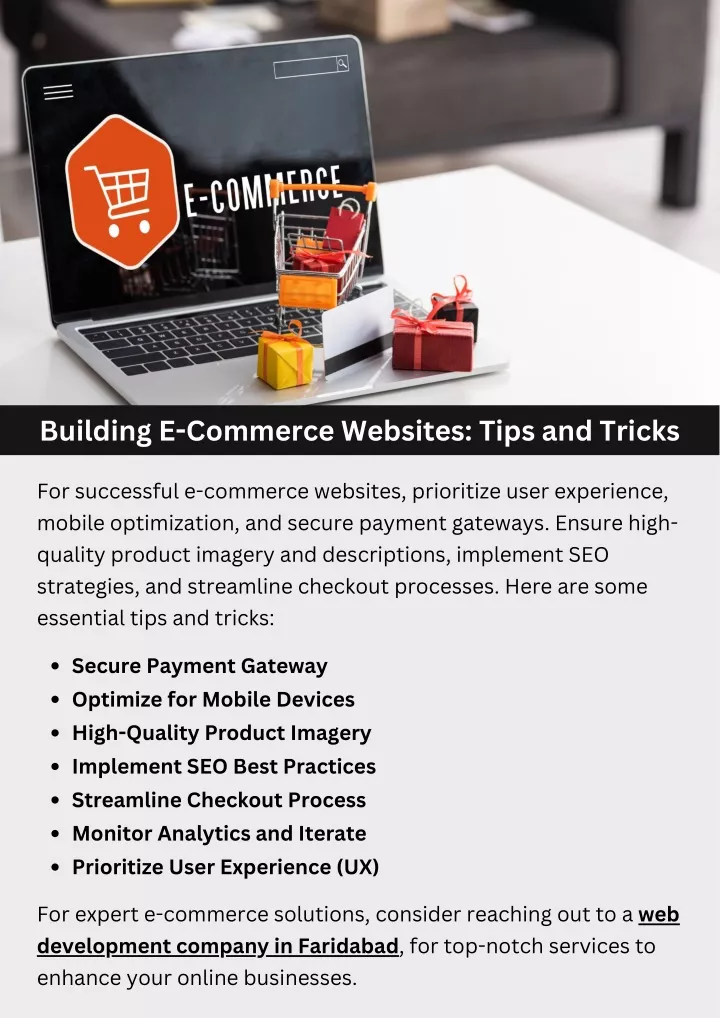 building e commerce websites tips and tricks