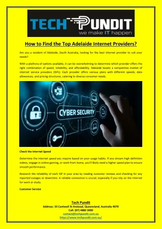 How to Find the Top Adelaide Internet Providers