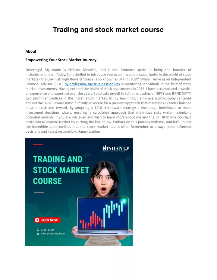 trading and stock market course