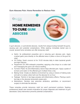 Home Remedies to Alleviate Gum Abscess Pain_ Temporary Relief Measures