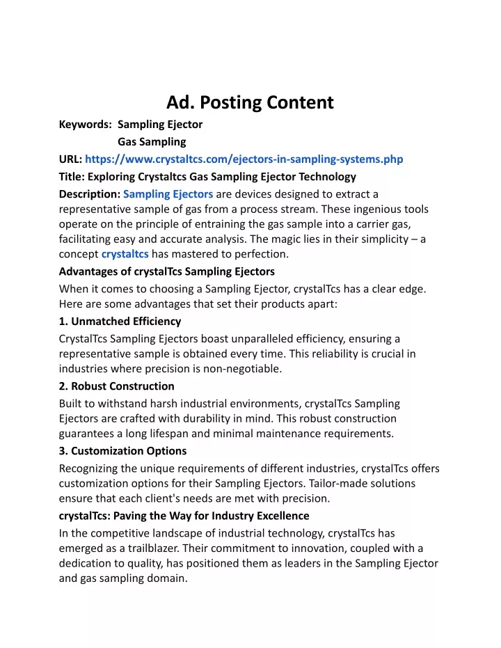 ad posting content