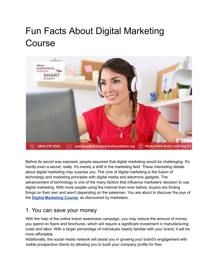 fun facts about digital marketing course