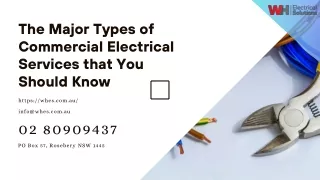 The Major Types of Commercial Electrical Services that You Should Know