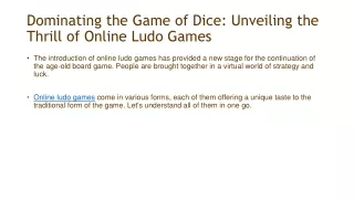 Dominating the Game of Dice Unveiling the Thrill of Online Ludo Games