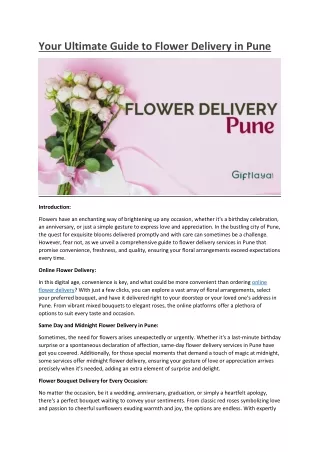 Flower Delivery in Pune