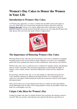 Womens Day Cakes to Honor the Women in Your Life