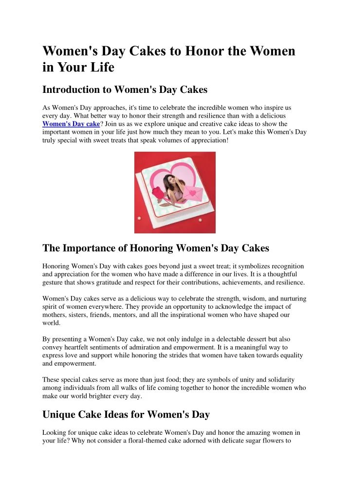 women s day cakes to honor the women in your life