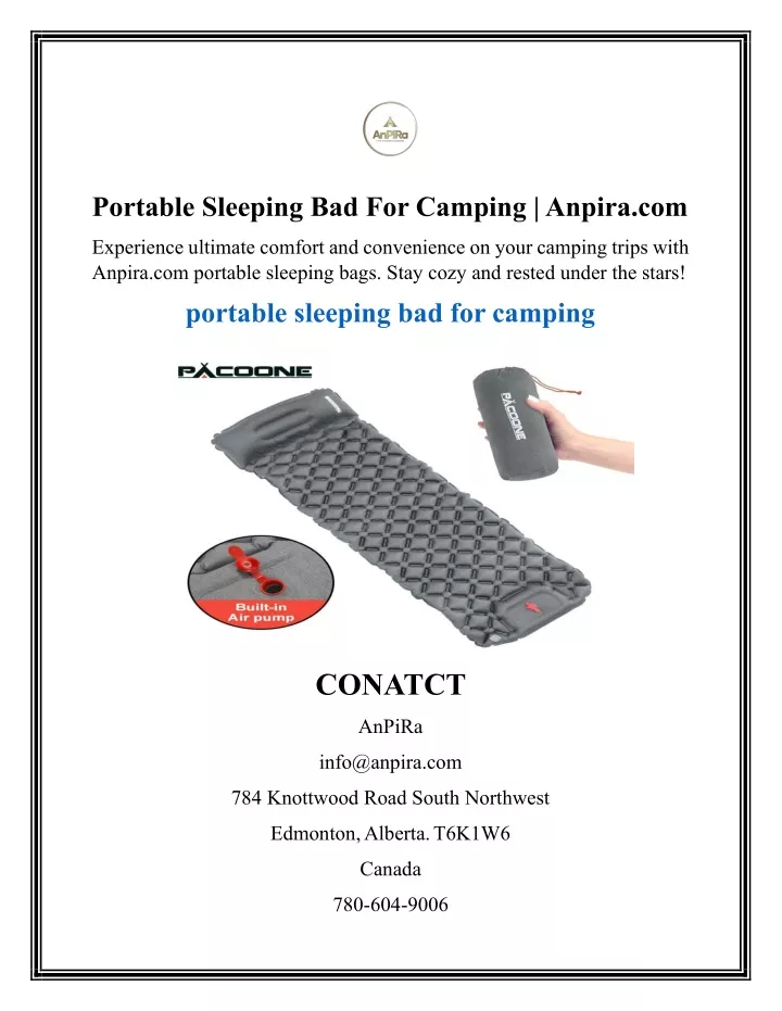 portable sleeping bad for camping anpira com