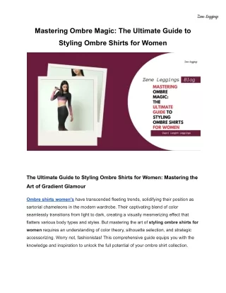 The Ultimate Guide to Styling Ombre Shirts for Women_ Mastering the Art of Gradient Glamour
