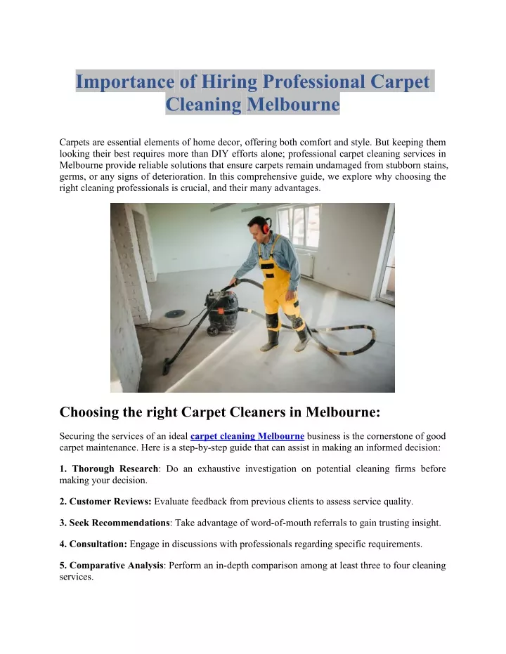 importance of hiring professional carpet cleaning