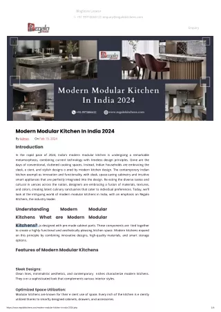 Modern Modular Kitchen In India 2024
