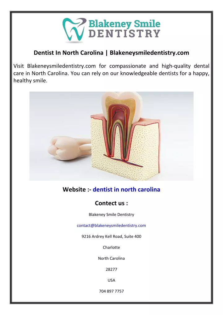 dentist in north carolina blakeneysmiledentistry