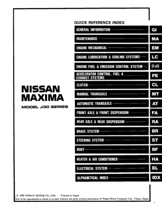 1994 Nissan Maxima Service Repair Manual