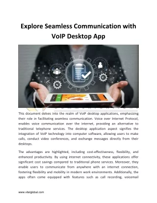 Explore Seamless Communication with  VoIP Desktop App
