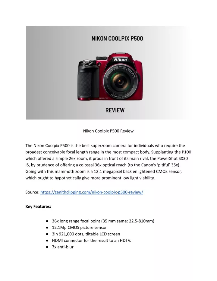 nikon coolpix p500 review