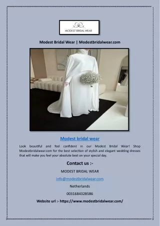 Modest Bridal Wear | Modestbridalwear.com