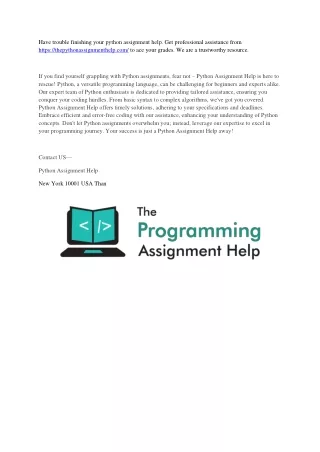Have trouble finishing your python assignment help