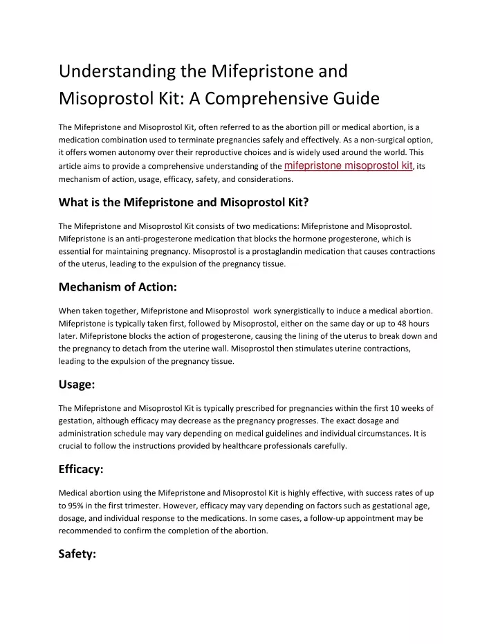understanding the mifepristone and misoprostol