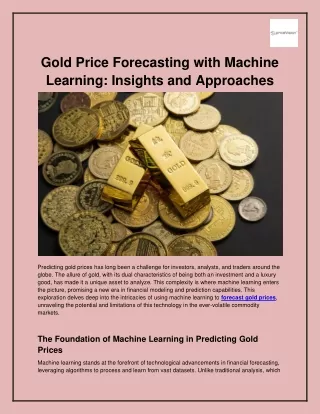gold price forecasting with machine learning