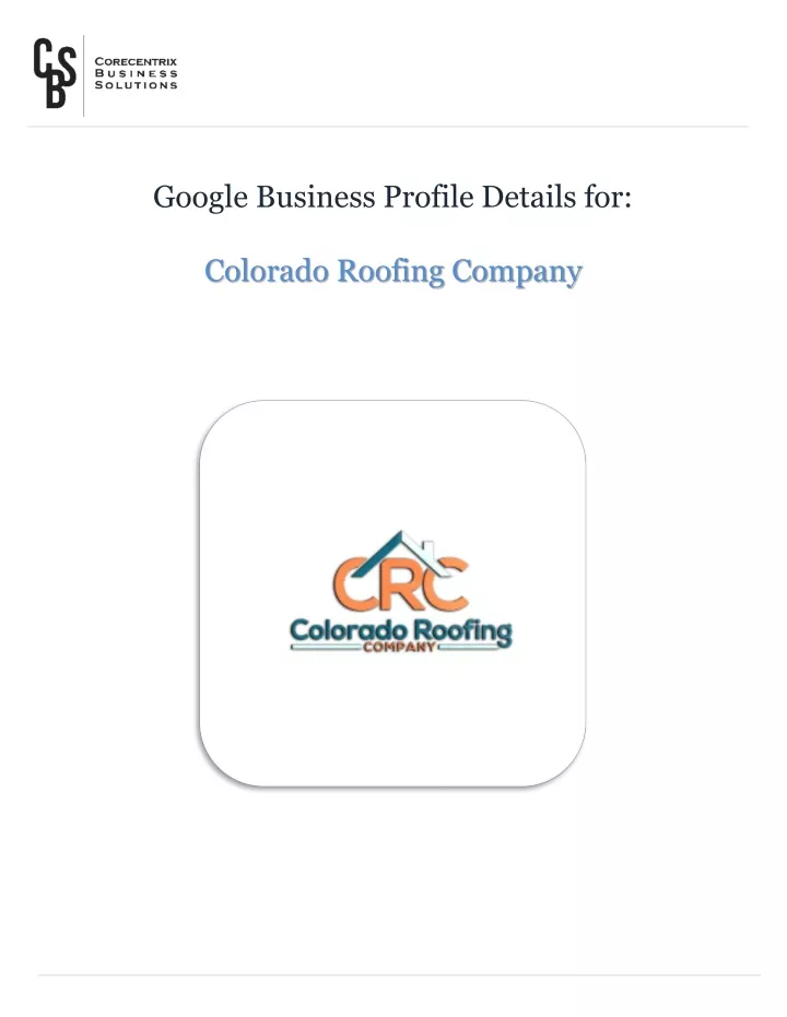 google business profile details for