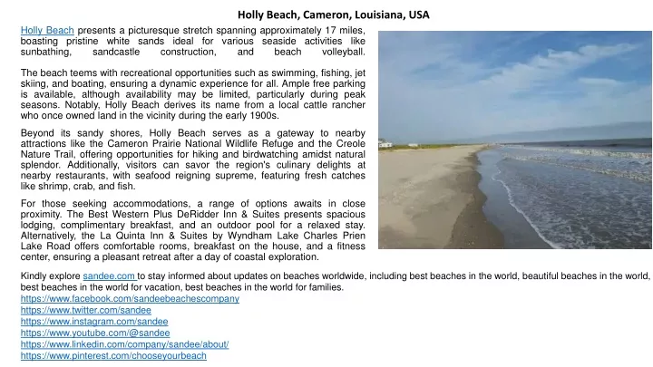 holly beach cameron louisiana usa