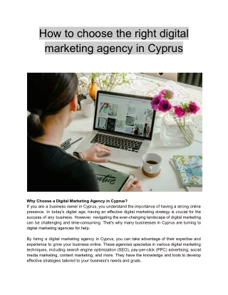 How to choose the right digital marketing agency in Cyprus