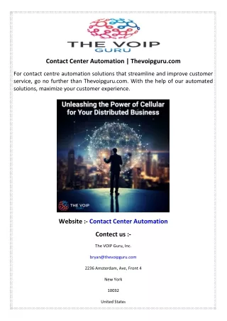 contact center automation thevoipguru com
