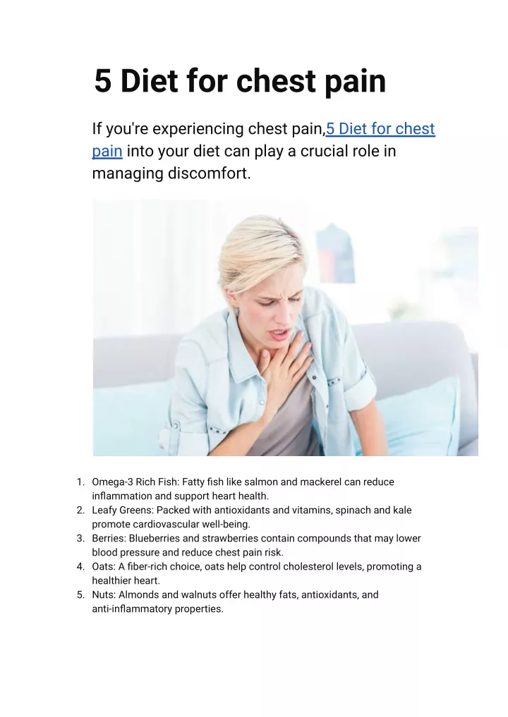 5 diet for chest pain