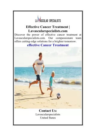 Effective Cancer Treatment  Lavascularspecialists.com