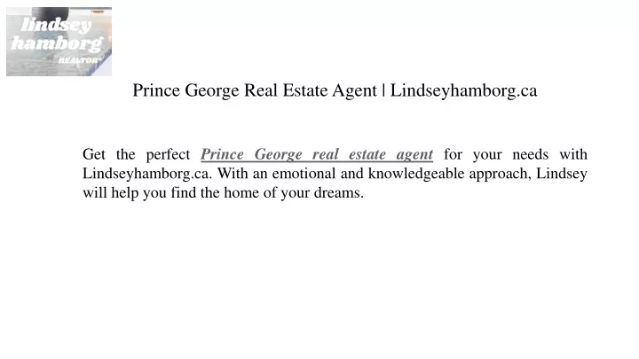 prince george real estate agent lindseyhamborg ca