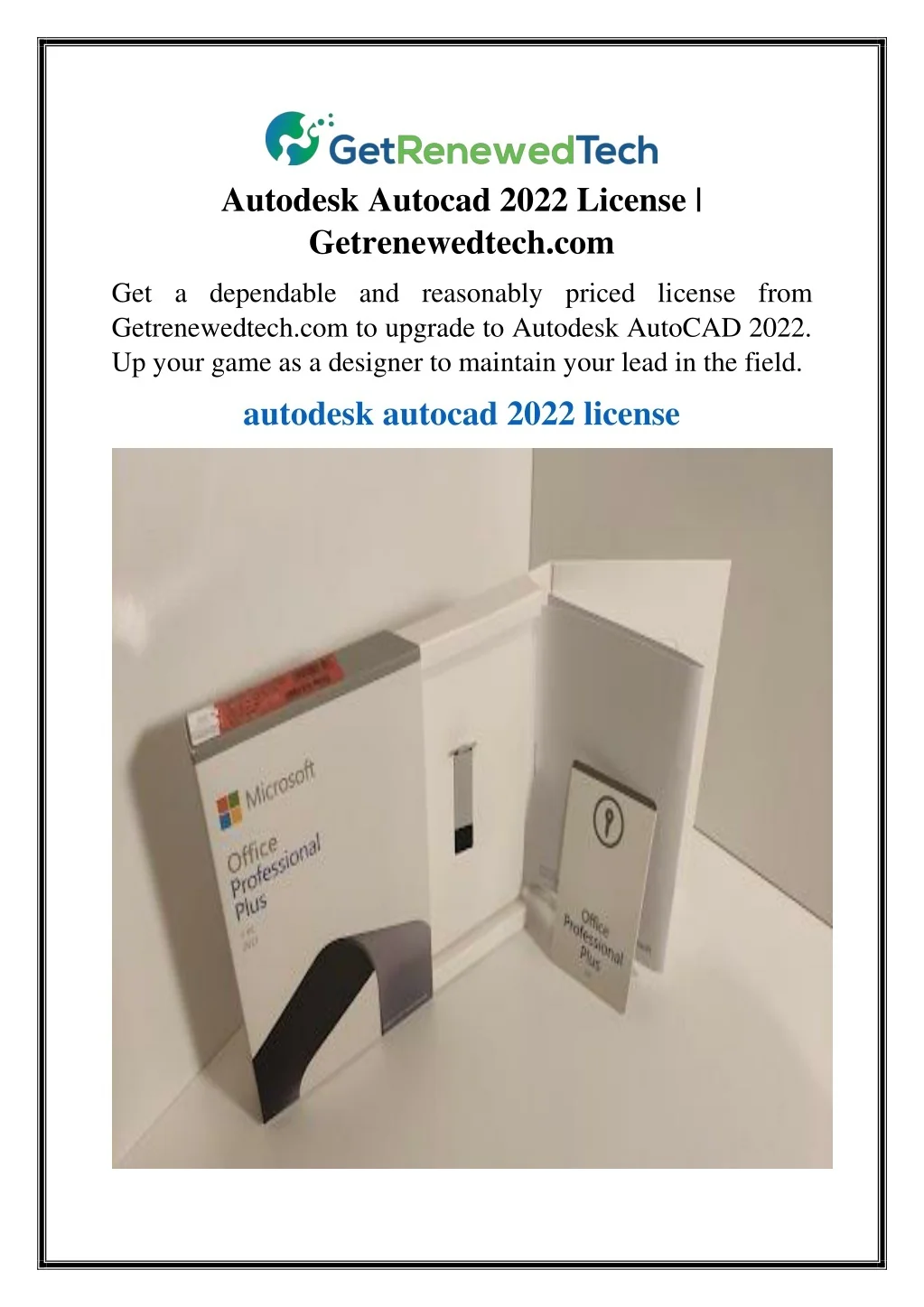 PPT - Autodesk Autocad 2022 License Getrenewedtech PowerPoint ...