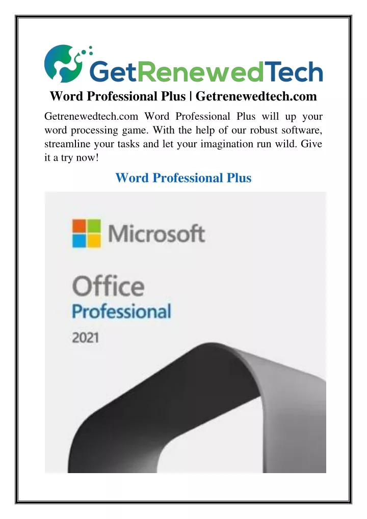 word professional plus getrenewedtech com