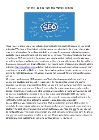 pick the top seo right this moment with us