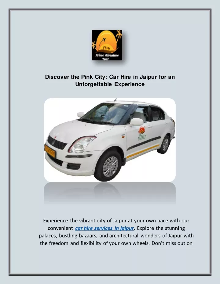 discover the pink city car hire in jaipur