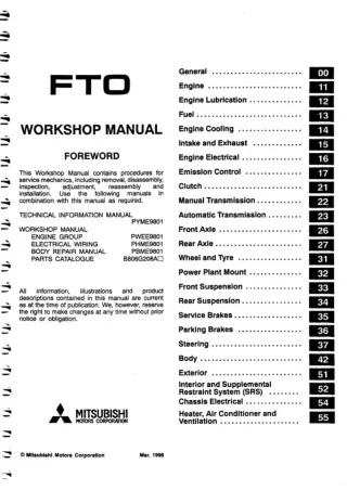 1995 Mitsubishi Fto Service Repair Manual