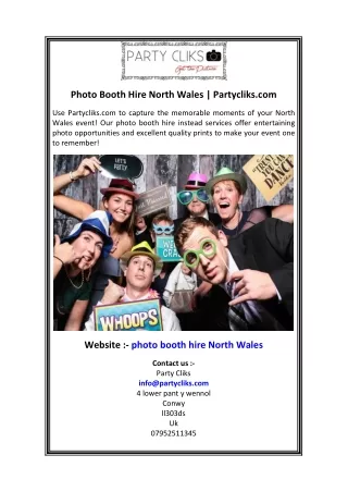 Photo Booth Hire North Wales Partycliks.com