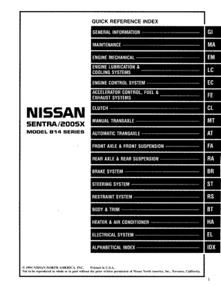 1995 Nissan 200SX Service Repair Manual