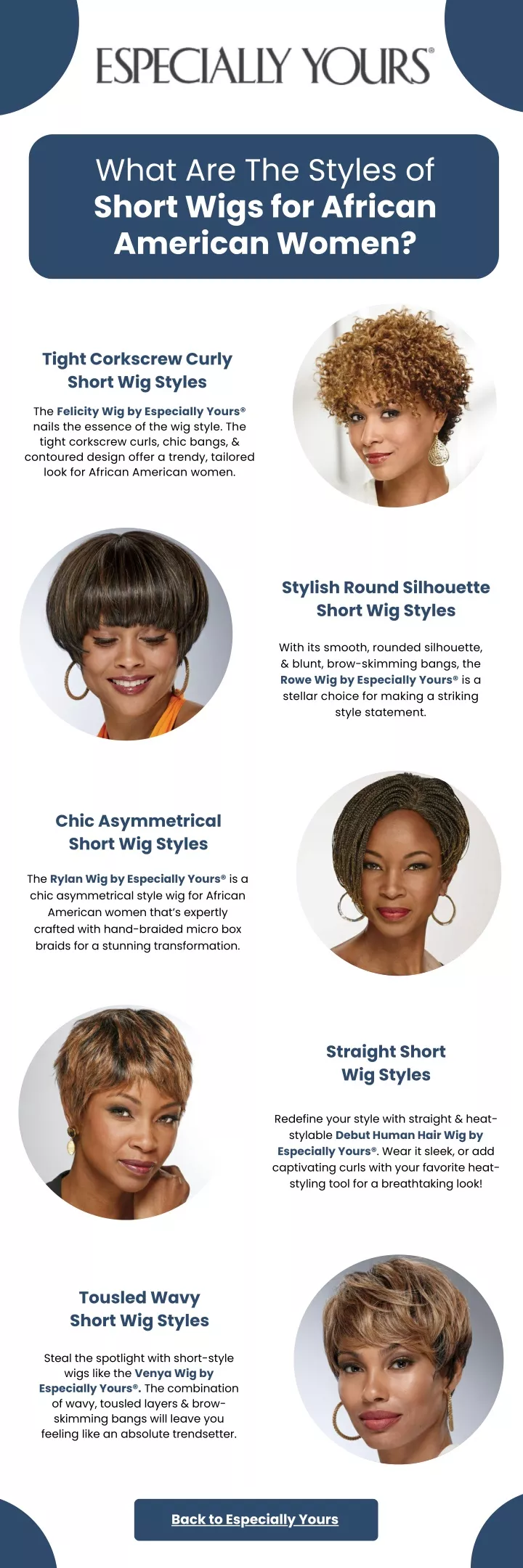 what are the styles of short wigs for african