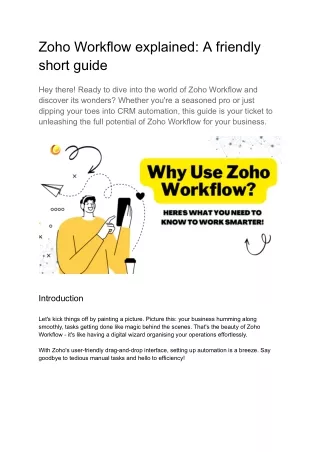 Zoho Workflow explained: A friendly short guide