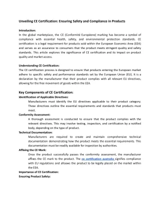 unveiling ce certification ensuring safety