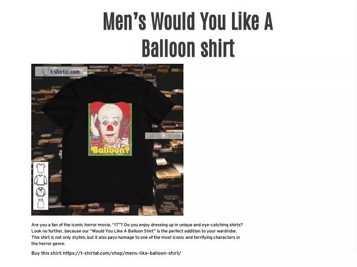 men s would you like a balloon shirt