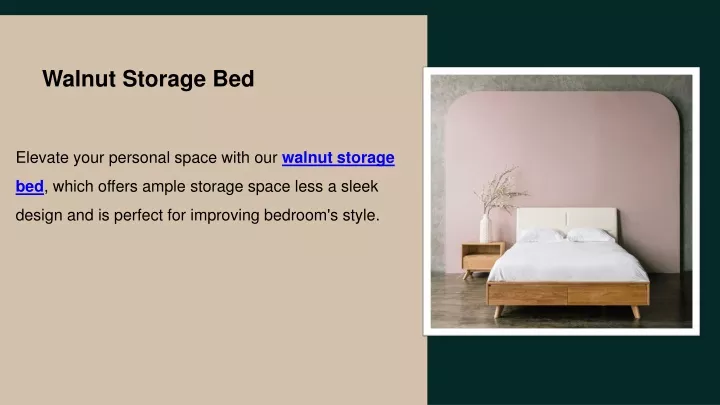 walnut storage bed