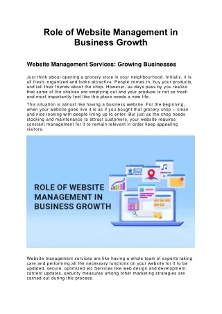 Role of Website Management in Business Growth