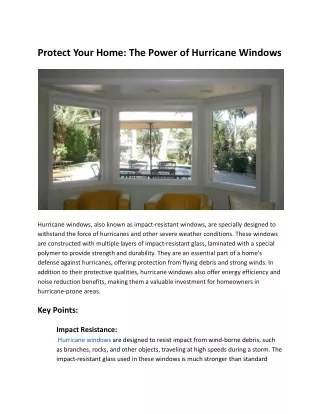 Hurricane windows,